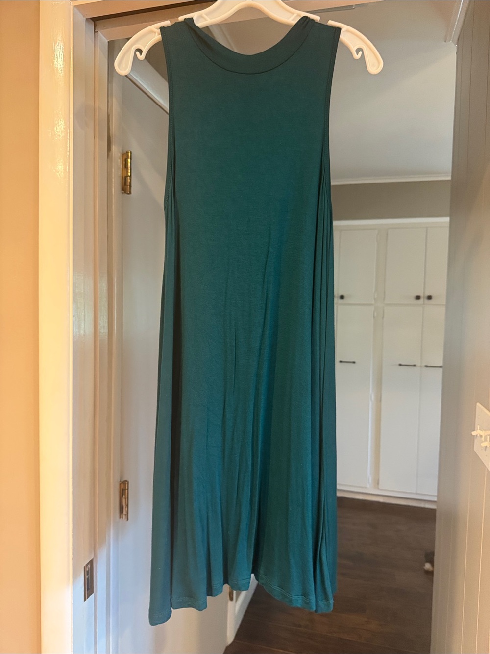 living doll green Sleeveless Midi Swing Dress
